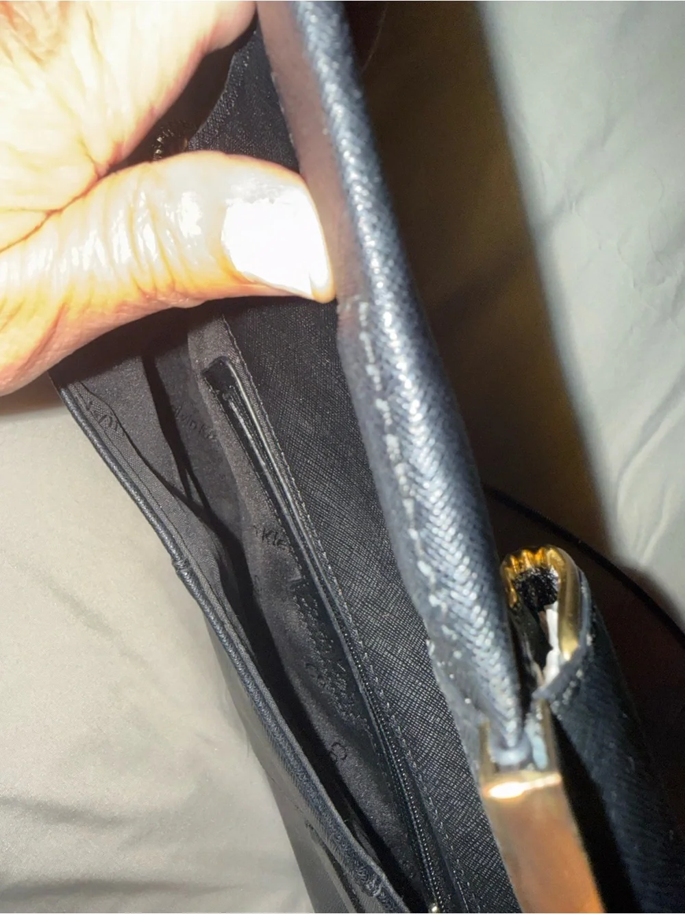 Calvin Klein Black Clutch with Gold Chain Strap